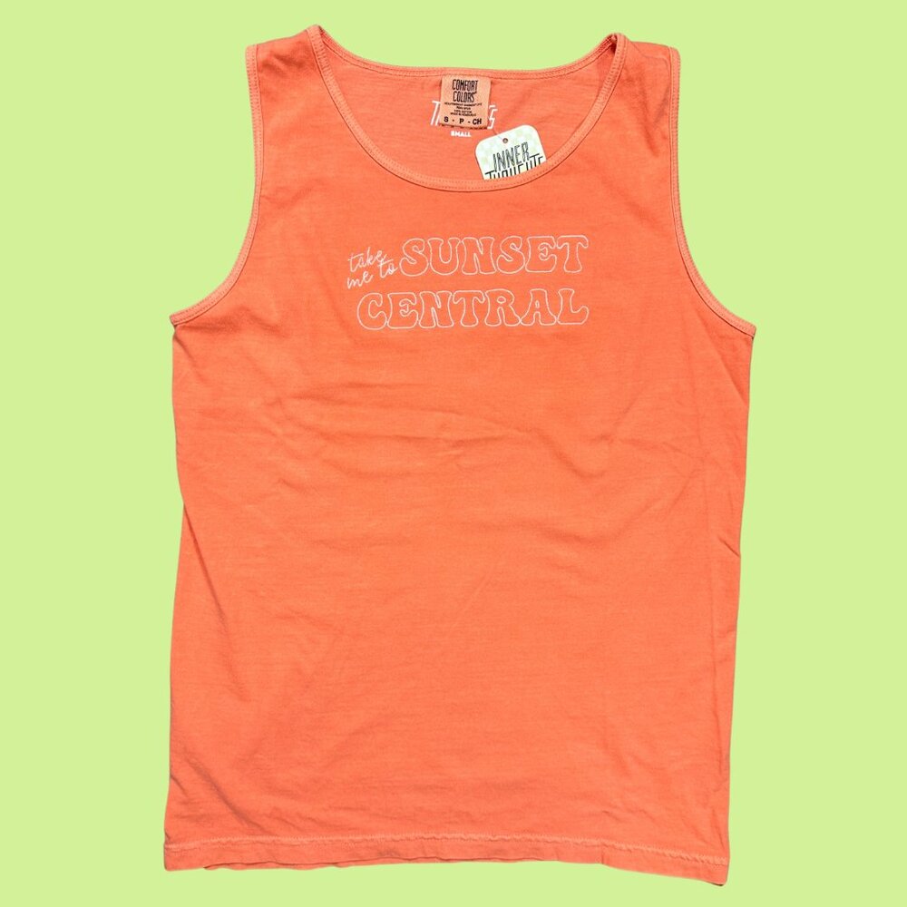 Inner Thoughts Orange‎ "Take Me To Sunset Central" Embroidered Tank Top